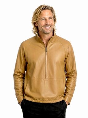 BALLY Men's Lamb Nappa Leather Jacket | Desert Tan | Swiss Luxury | Size 44